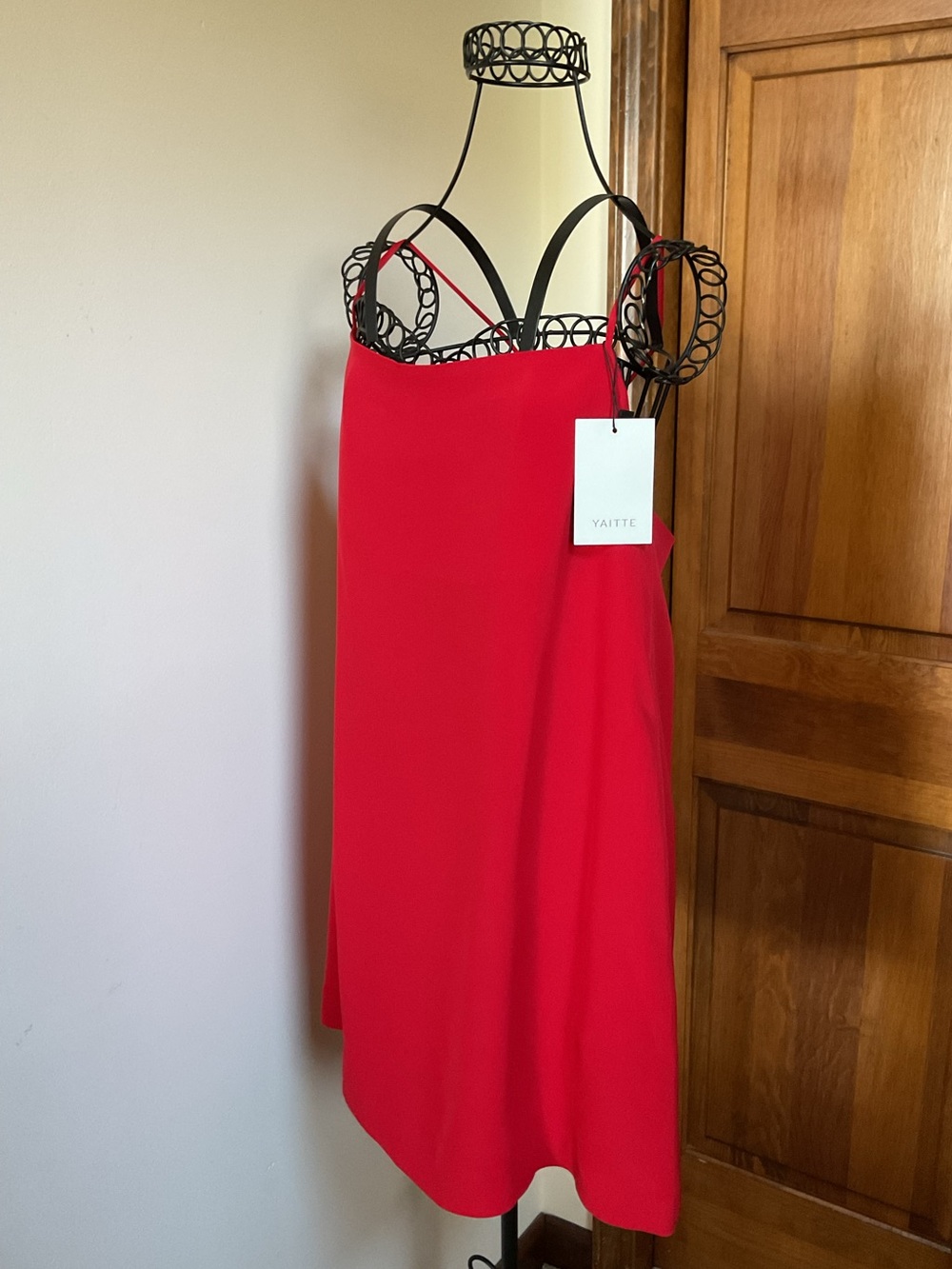 Yaitte Paros silk crepe mini dress, Red, Medium - Picture 2 of 9